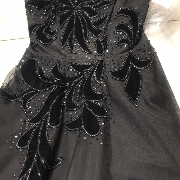 Aidan Mattox strapless embroidered tea length cocktail dress - Picture 3 of 6